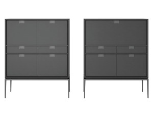 Деревянный сервант с распашными дверцами и ящиками