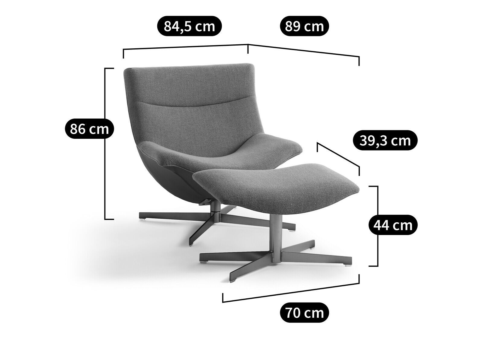 Тканевое вращающееся кресло AMPM WESLEY ARCH-00144397 - Вид №5