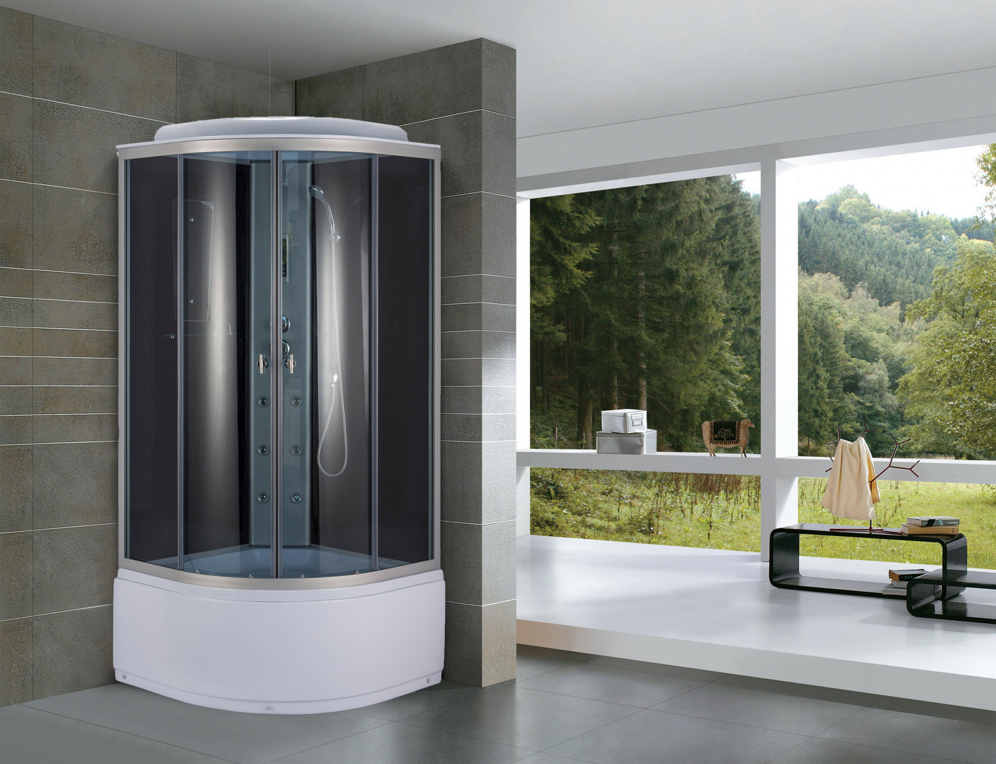 Душевая кабина NG- 3519-14 (1000х1000х2150) высокий поддон(45см) стекло ТОНИРОВАННОЕ Niagara Classic 35191434