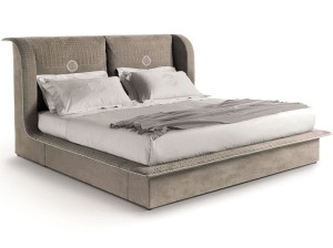 Мягкая кровать из ткани