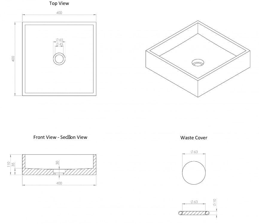 Квадратная столешница из каррарского мрамора LUSSO CUBE ARCH-00081610 - Вид №2