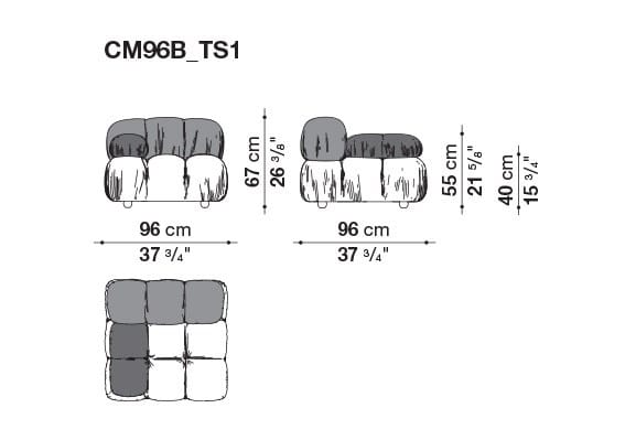 Модульный кожаный диван capitonné B&B Italia Хамелеонда ARCH-00127086 - Вид №16