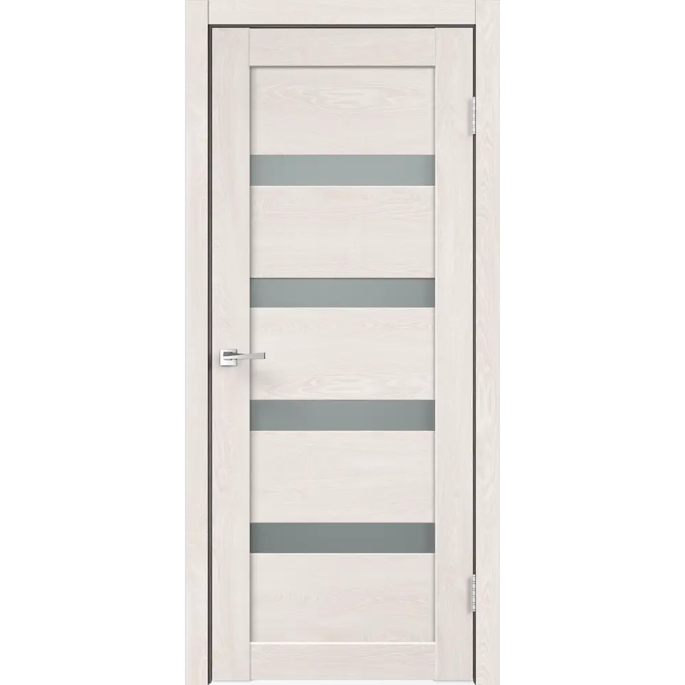 Комплект двери Лайн 2 со стеклом 60x200 см Hardflex цвет дуб тернер белый с добором 100 мм VELLDORIS STLM-2132020