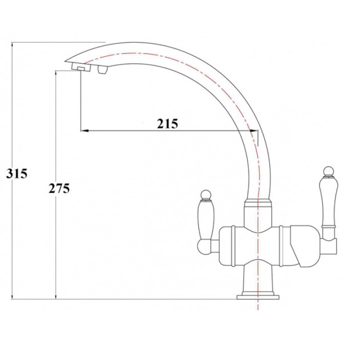 Zorg ZR 327 YF Satin Смеситель для кухни Zorg 315х215  - Вид №2