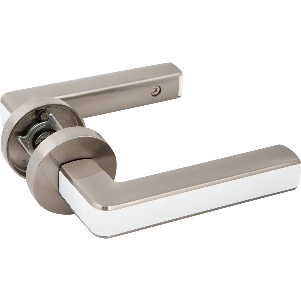 Ручка дверная Armadillo Cube URB3 без запирания ЦАМ гальваническое покрытие цвет матовый никель/белый STLM-2212052