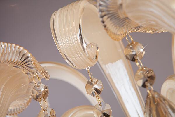 Бра на 2 лампы с хрустальными подвесками бежевое Bogates 124/2 BOGATES СВЕЧА 00-3931041 Бежевый  - Вид №2