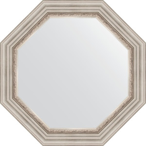 BY 7343 Зеркало в багетной раме - римское серебро 88 mm EVOFORM Octagon
