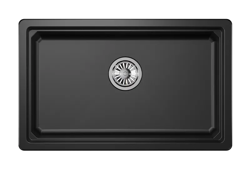 KS-7303U, ШВАРЦ (чёрный металлик), кухонная мойка, кварц GRANULA Kitchen Space 7303U-ST322 - Вид №2