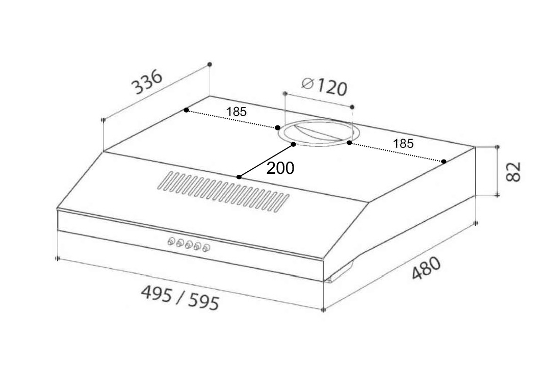 1148210 Вытяжка подвесная LEX S 500 белый STDN-0081340 - Вид №8