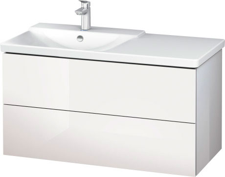 LC625102121 Тумбочка подвесная L-Cube #LC6251 1020 x 481 мм Орех темный декор Duravit - Вид №2