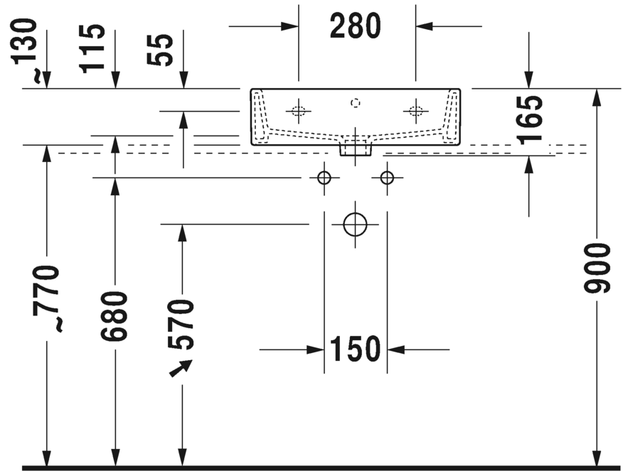 2350500079 Подвесная раковина настенная овальная Duravit Vero Air - Вид №2