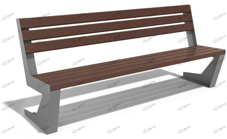 ENCHO ENCHEV - ETE Скамья из дерева и металла со спинкой  124 