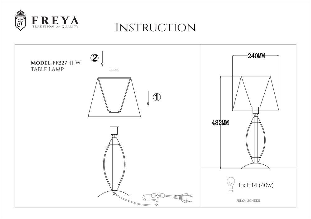 Настольная лампа Freya Marquis FR2327-TL-11-BG FREYA КЛАССИЧЕСКИЕ 191684 Белый  - Вид №1