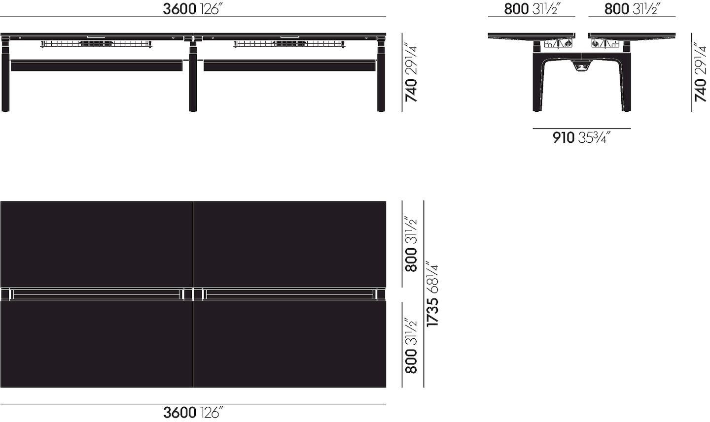Множественный прямоугольный стол VITRA CDS ARCH-00096468 - Вид №114