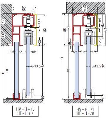 Metalglas Bonomi Комплект раздвижных дверей  V-1803  - Вид №1