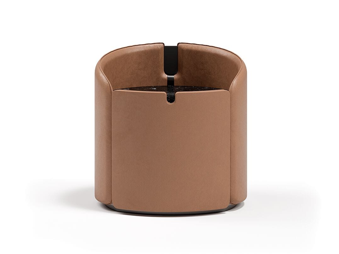 Круглая прикроватная тумбочка с кожаной обивкой Capital Collection Люкс ARCH-00132921