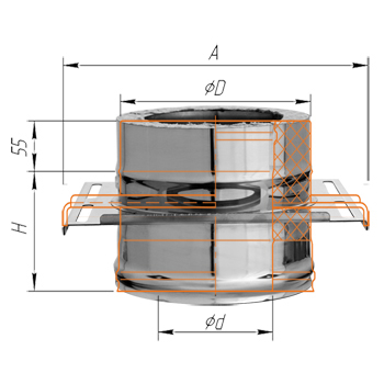 Монтажная площадка Ferrum Ф160х250 нержавеющая сталь (430) FD04160N5GF