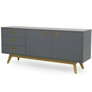 Сервант большой Tenzo Bess, 82х200х43 см, дуб, серый