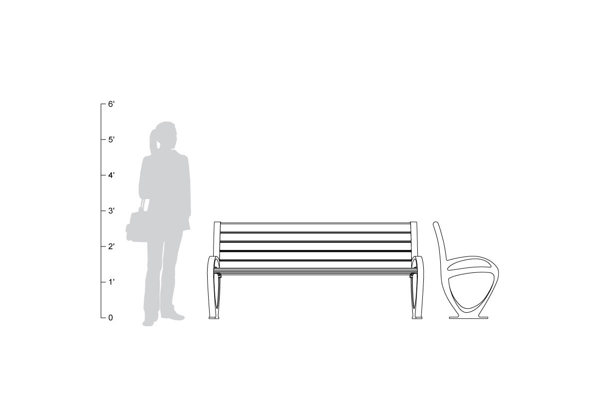 FSRT94 Скамейка трио  Forms-surfaces  - Вид №7