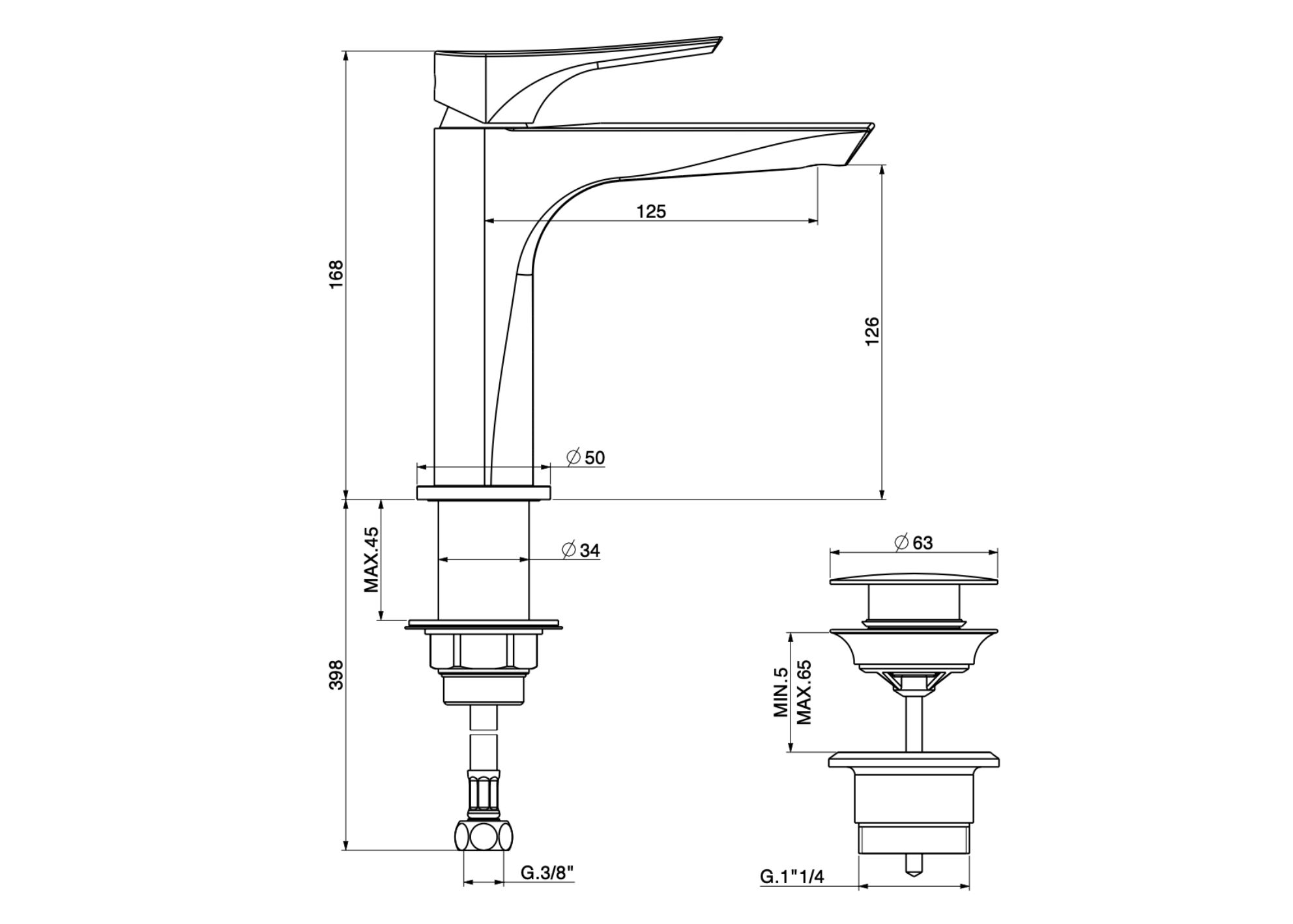 Смеситель для раковины GATTONI Mach 10 ARCH-00031065 - Вид №3