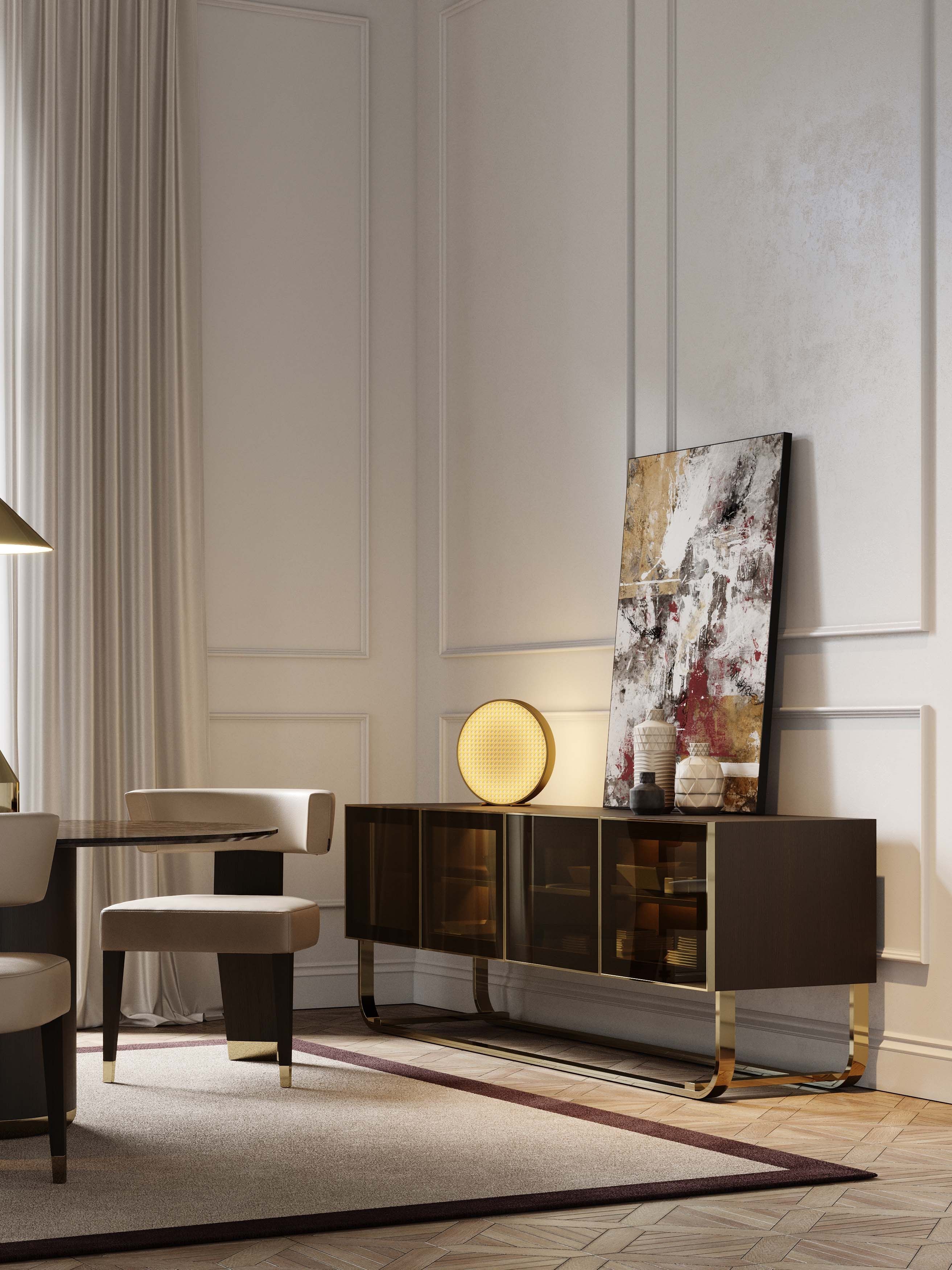 Латунный и деревянный шкаф с распашными дверями Stylish Club His &amp ARCH-00137659 - Вид №5