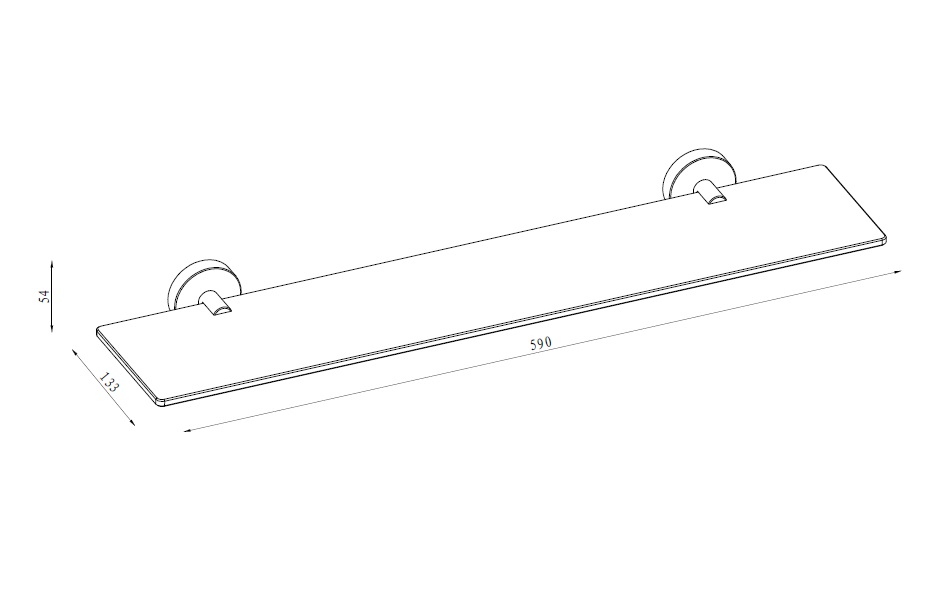 HASP34700 Стеклянная полка 60 см Damixa Scandi Pro  - Вид №1