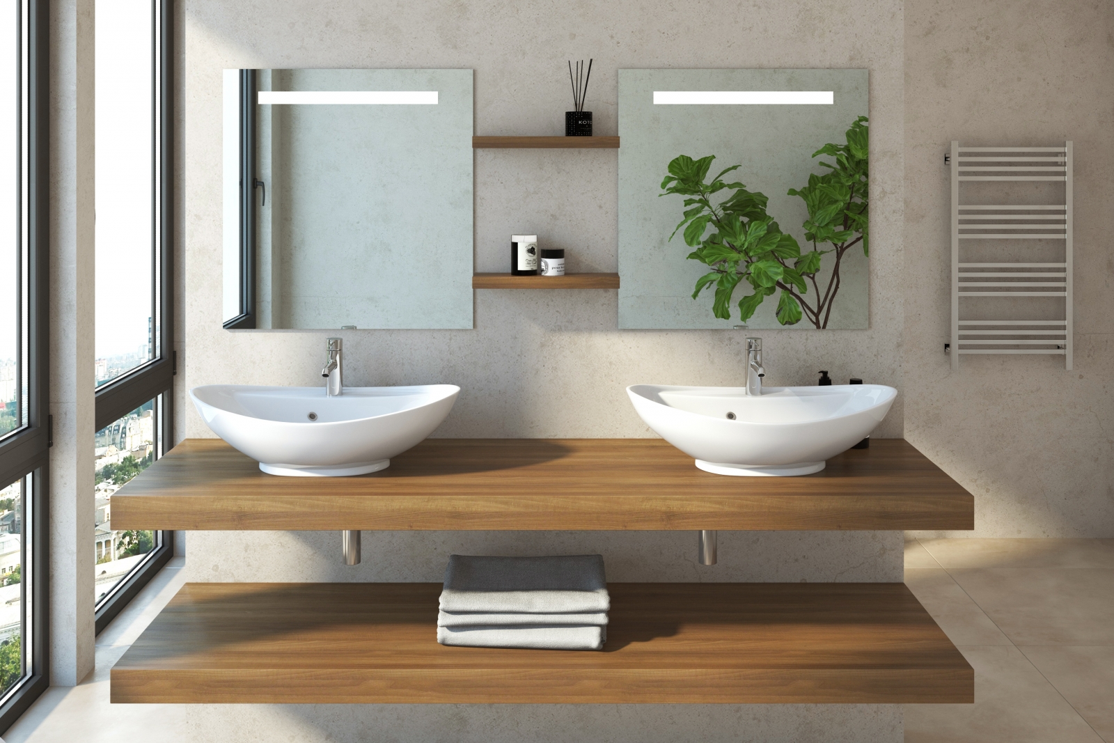 Гамма 600 Накладная раковина на столешницу  прямоугольная KIROVIT Гамма - Вид №1