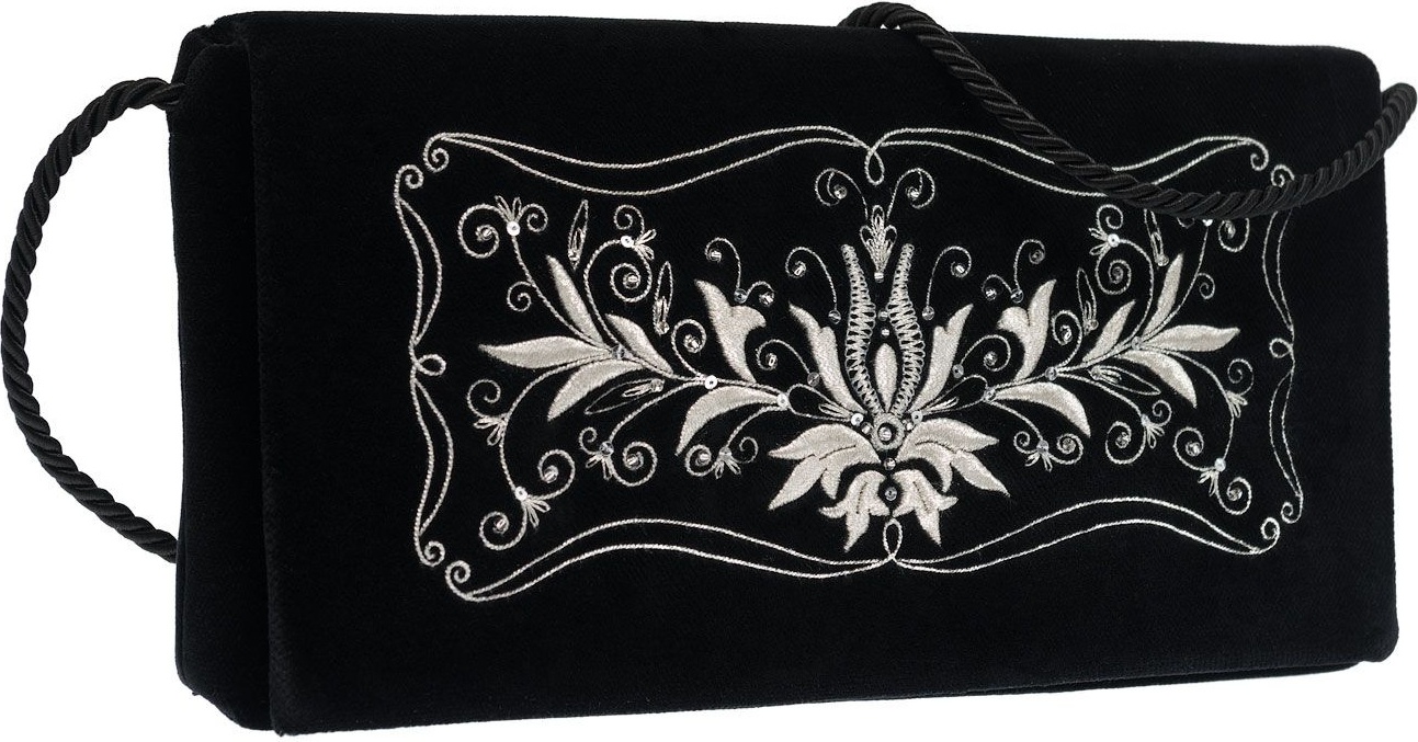 10660439 Торжокские золотошвеи Сумка "Очарование" бархат + креп (атлас) Разм. 13*25*3 Мод. 413-1 Бархат 