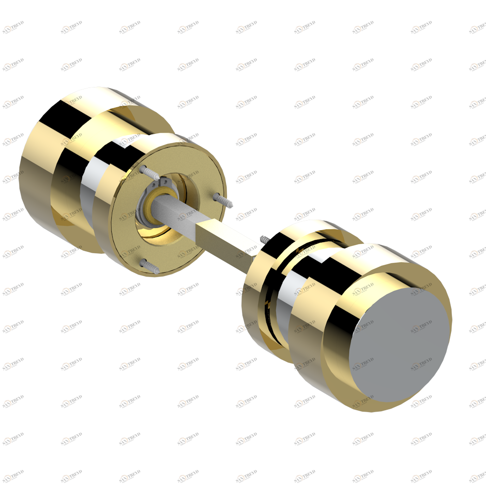 U4A-638 Ручка дверная двухсторонняя - 7 мм стержень Thg-paris Diplomate с гладкими кольцами Хром/золото U4A-638 CAT.A