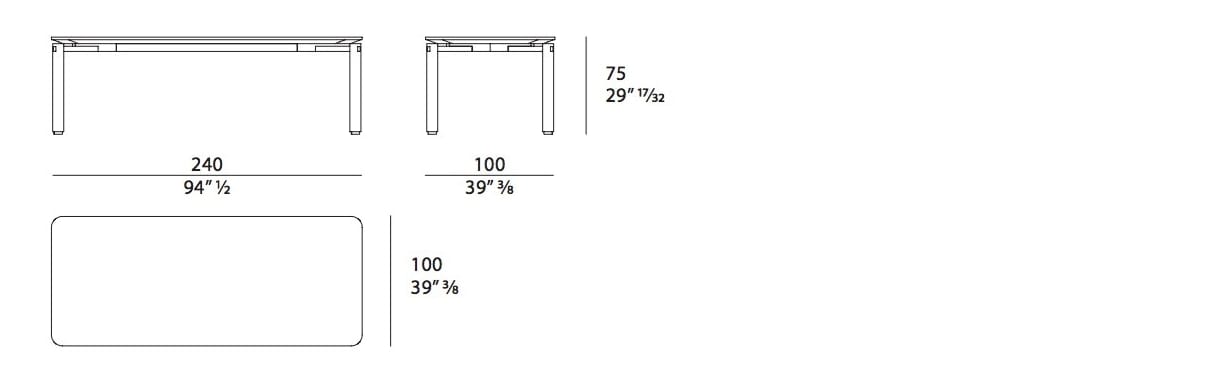 Прямоугольный металлический стол и деревянная столешница Turri ARCH-00147965 - Вид №5