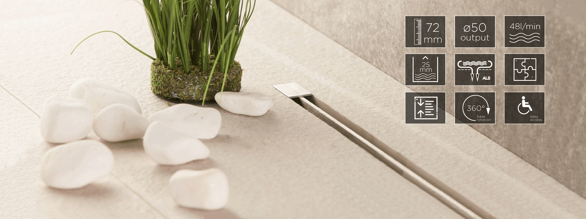 Линейный трап 850 мм CONFLUO PREMIUM SLIM LINE 13100035 PESTAN  - Вид №7