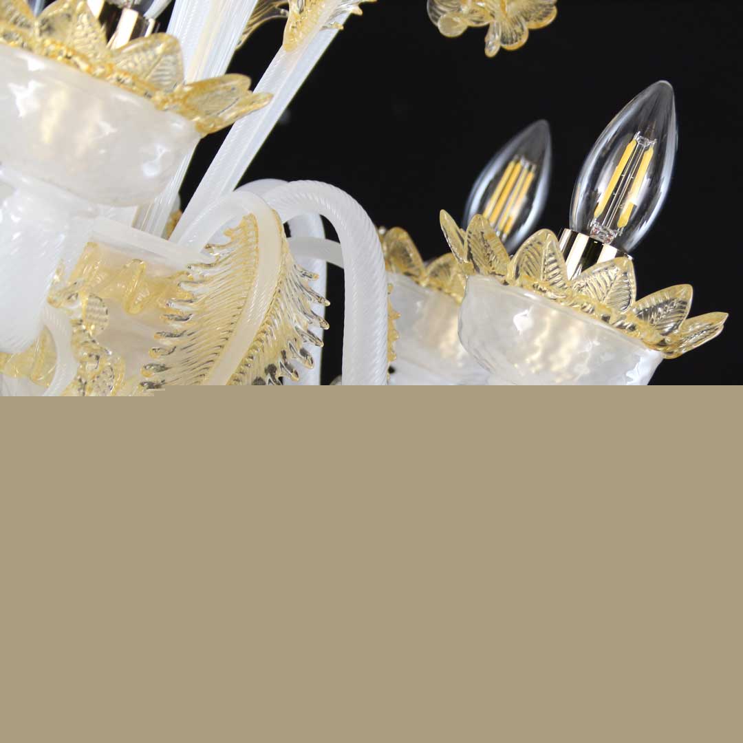 4188 ORIGINALMURANOGLASS Люстра Белая Маргаритка на 5 лампочек - муранское стекло OMG 60 см CLASSICO - Вид №1