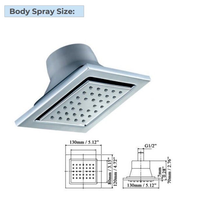 Набор для душа из нержавеющей стали с отдельными розетками Fontana Showers FS15036 ARCH-00034969 - Вид №8