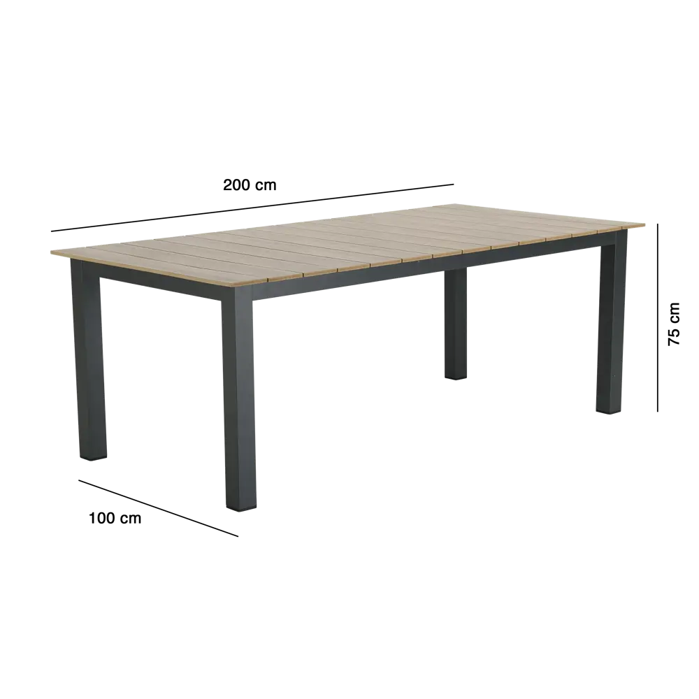 Стол садовый Naterial Clara 200x100x75 см алюминий цвет коричнево-серый STLM-2151228 - Вид №3