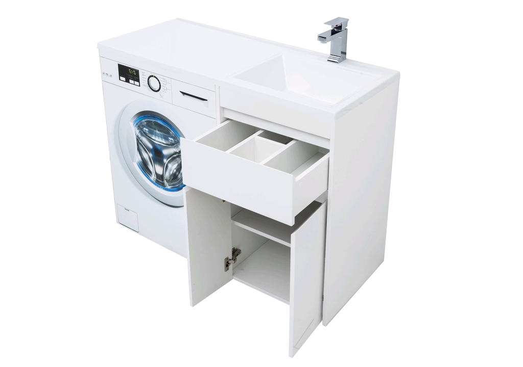 Тумба с раковиной Aquanet Токио 110 R белый (напольная, 1 ящик, 2 дверцы) 0023774400235498 - Вид №4