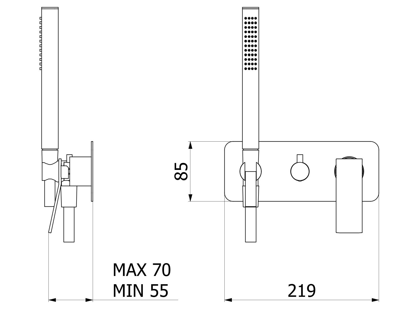 Встраиваемый смеситель для душа с ручным душем IB WhyNot? ARCH-00100681 - Вид №2