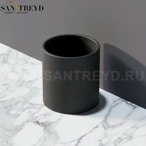 Agape DOT LINE Стеклянный стакан для зубных щеток черный ADTL0464.N