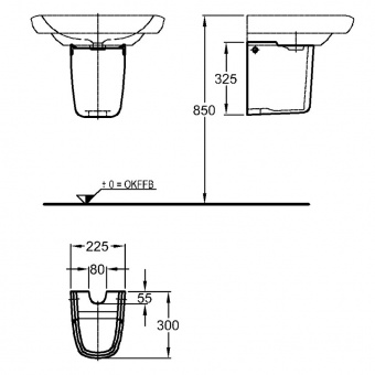 291910000 Полупьедестал для раковины овальная Keramag  - Вид №2