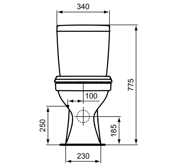 W833961 УНИТАЗ-КОМПАКТ Rimless Без ободков VIDIMA SEVA FRESH  - Вид №1
