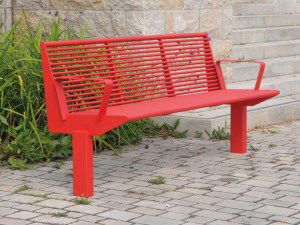 Скамья из нержавеющей стали со спинкой