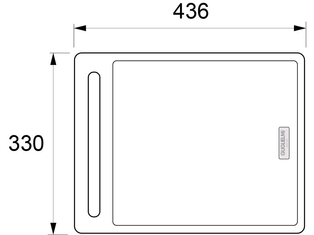 Прямоугольная разделочная доска с ручкой GUGLIELMI RUBINETTERIE AC81960 ARCH-00082902 - Вид №2