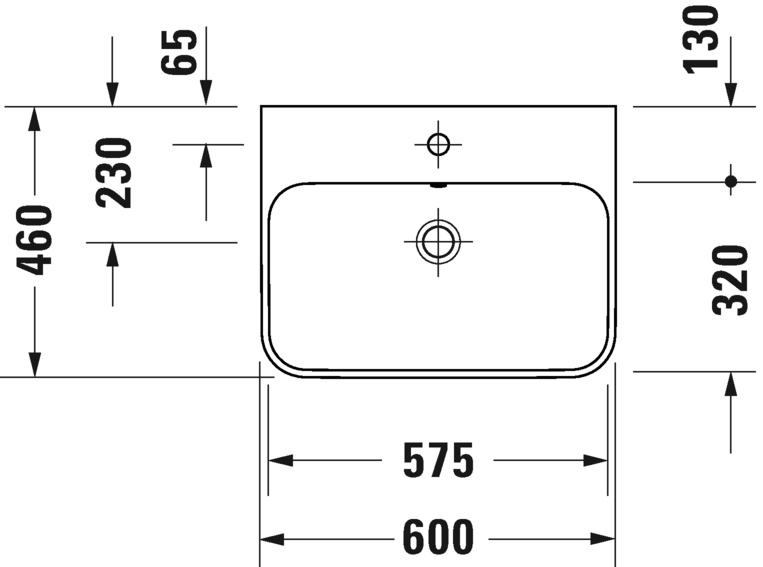2360601360 Подвесная раковина настенная овальная Duravit Happy D.2 Plus - Вид №2