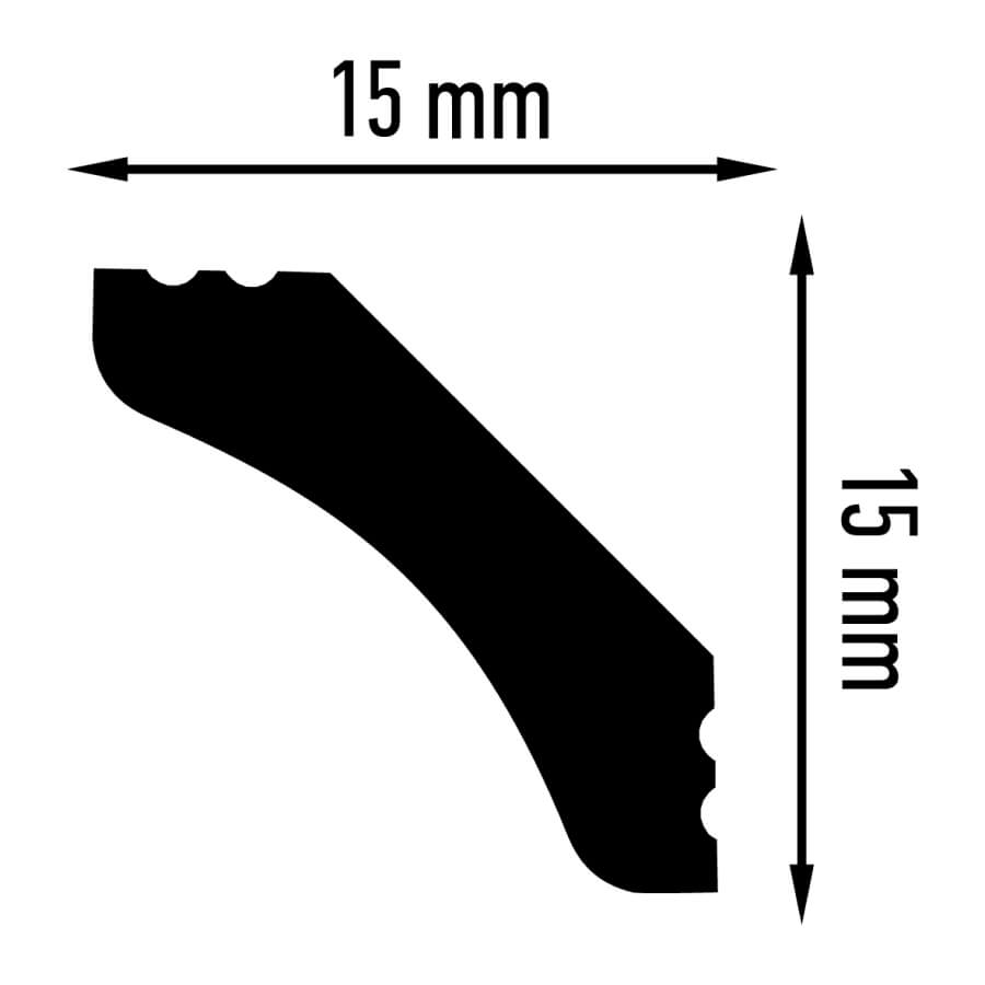 Плинтус потолочный Плинтэкс P 15/15 (350 шт) STSR-2076  - Вид №1