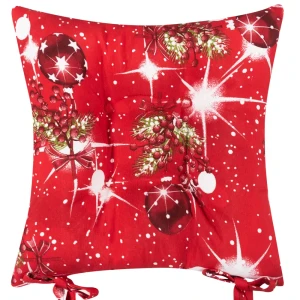Подушка для стула "Джингл белл" 40x40 см цвет красный