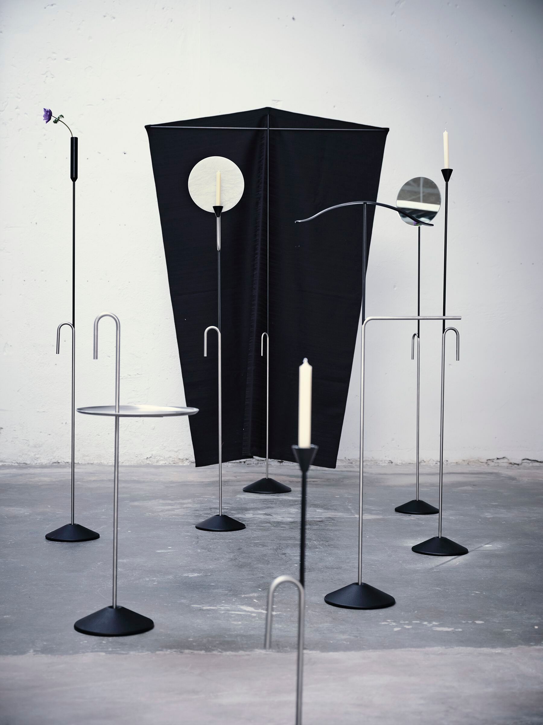 С порошковым покрытием стальной высокий напольный подсвечник BD Barcelona батон ARCH-00122052 - Вид №11