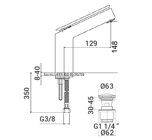 Однорычажный смеситель для раковины Mamoli Mendini ARCH-00142131 - Вид №3