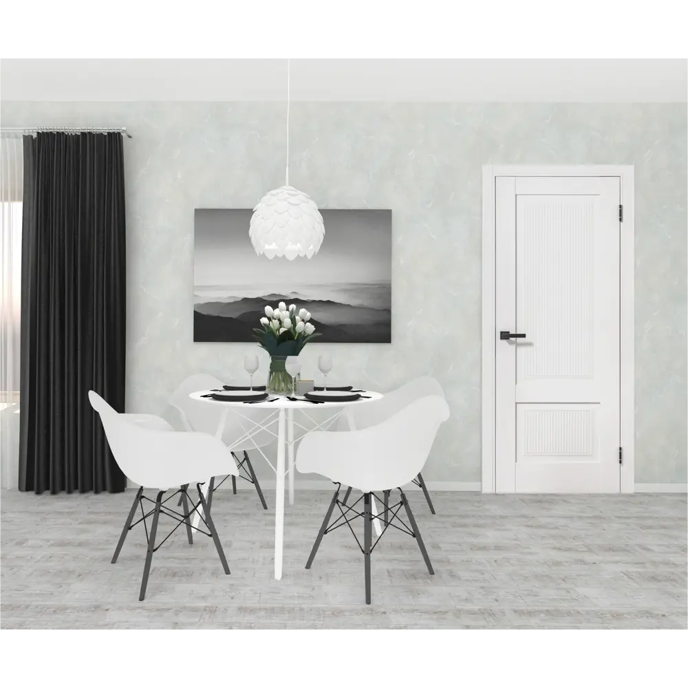 Комплект двери Олимпия глухая 90x200 см полипропилен цвет аляска с добором 200 мм PORTIKA STLM-2033563 - Вид №1