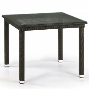 Стол обеденный, искусственный ротанг T257A-W53-90x90 Brown AFINA  130504 Черный