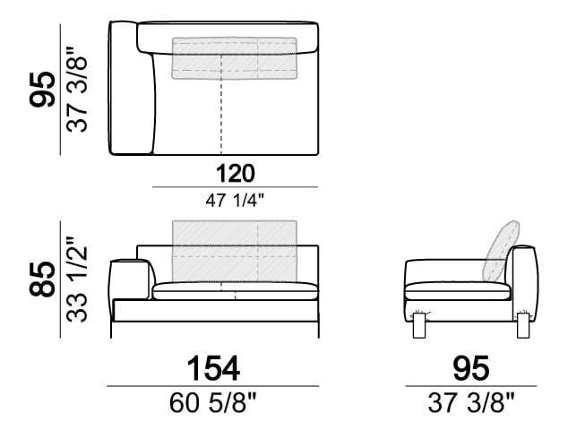 3-местный тканевый диван Arketipo BROWN SUGAR ARCH-00058205 - Вид №12