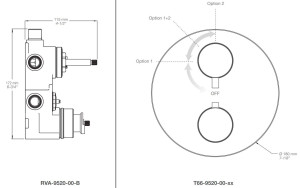 Термостатический смеситель для душа с 2 отверстиями и переключателем